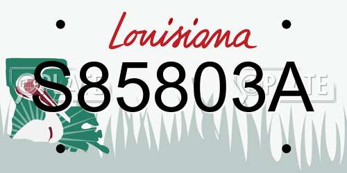 S85803A Louisiana License Plate