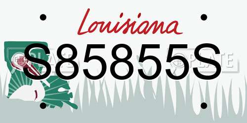 S85855S Louisiana License Plate