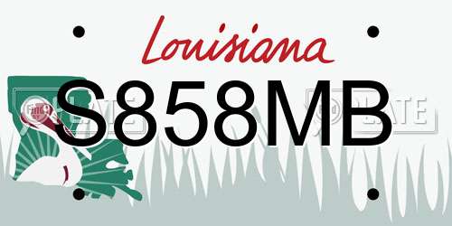 S858MB Louisiana License Plate