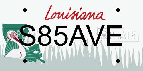 S85AVE Louisiana License Plate