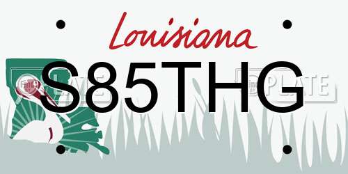 S85THG Louisiana License Plate