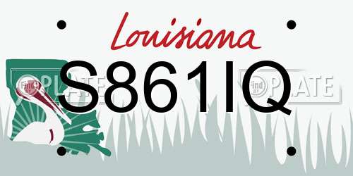 S861IQ Louisiana License Plate