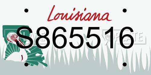 S865516 Louisiana License Plate