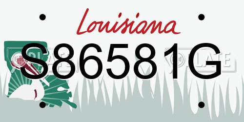 S86581G Louisiana License Plate