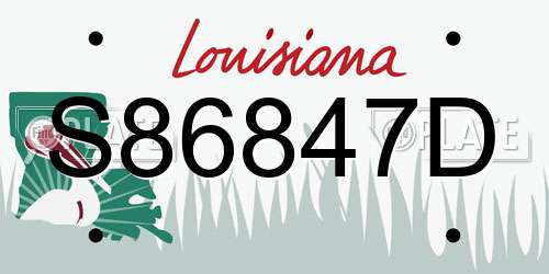 S86847D Louisiana License Plate