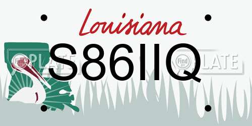 S86IIQ Louisiana License Plate