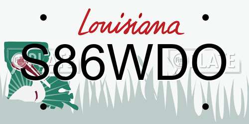 S86WDO Louisiana License Plate