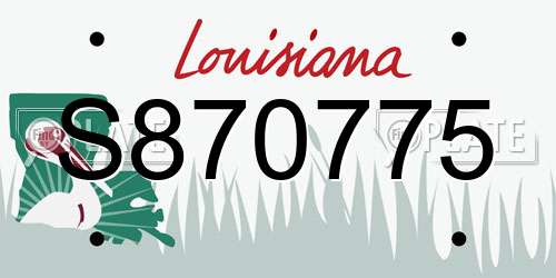 S870775 Louisiana License Plate