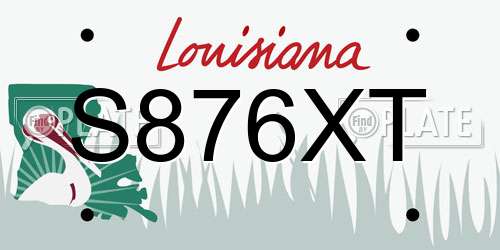 S876XT Louisiana License Plate