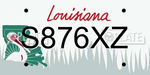 S876XZ Louisiana License Plate