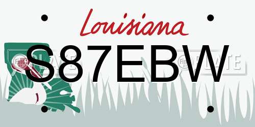 S87EBW Louisiana License Plate