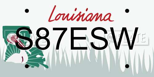S87ESW Louisiana License Plate
