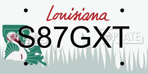 S87GXT Louisiana License Plate