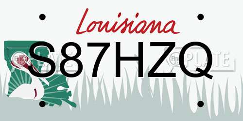 S87HZQ Louisiana License Plate