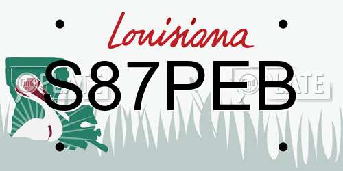 S87PEB Louisiana License Plate