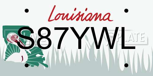 S87YWL Louisiana License Plate