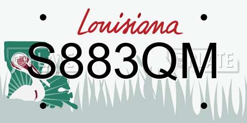 S883QM Louisiana License Plate
