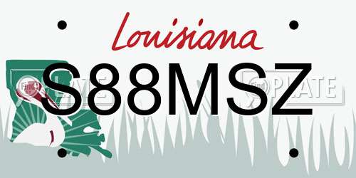 S88MSZ Louisiana License Plate