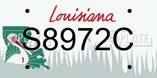 S8972C Louisiana License Plate
