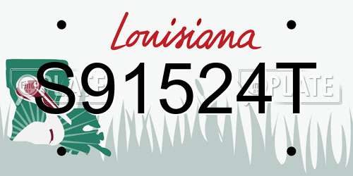 S91524T Louisiana License Plate