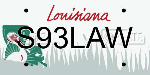 S93LAW Louisiana License Plate
