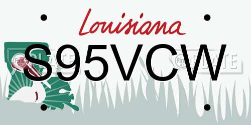 S95VCW Louisiana License Plate