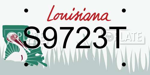 S9723T Louisiana License Plate