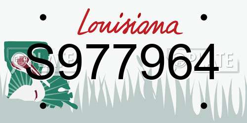 S977964 Louisiana License Plate