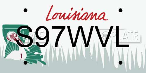 S97WVL Louisiana License Plate