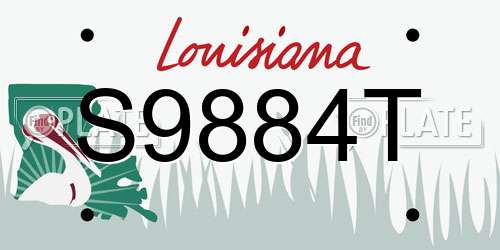 S9884T Louisiana License Plate