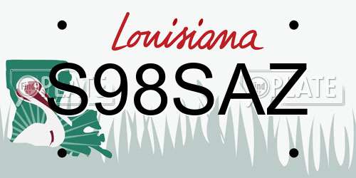 S98SAZ Louisiana License Plate
