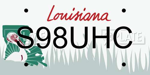 S98UHC Louisiana License Plate