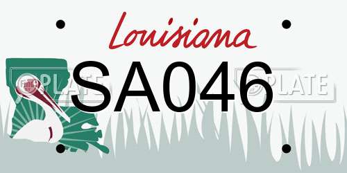 SA046 Louisiana License Plate