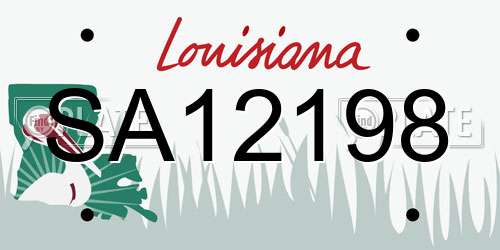 SA12198 Louisiana License Plate