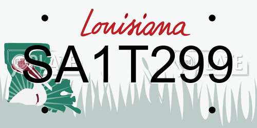SA1T299 Louisiana License Plate