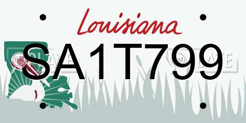 SA1T799 Louisiana License Plate