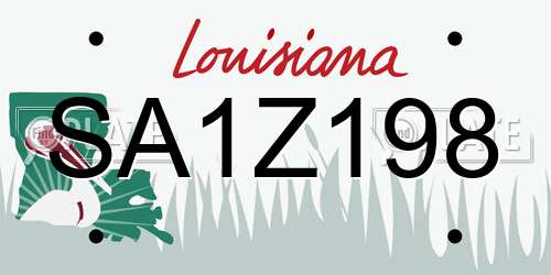 SA1Z198 Louisiana License Plate