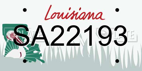 SA22193 Louisiana License Plate