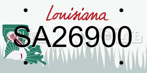 SA26900 Louisiana License Plate