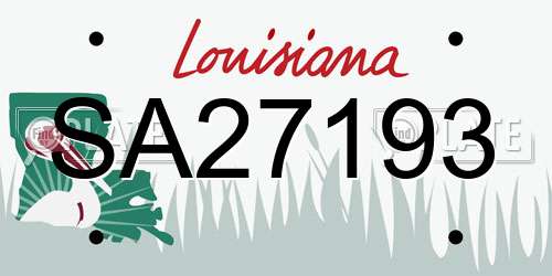 SA27193 Louisiana License Plate