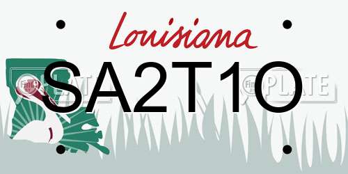 SA2T1O Louisiana License Plate