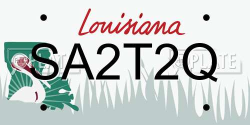 SA2T2Q Louisiana License Plate