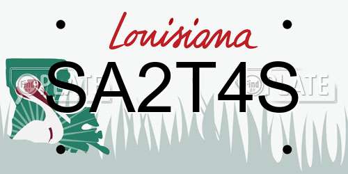 SA2T4S Louisiana License Plate