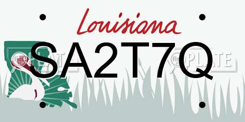 SA2T7Q Louisiana License Plate