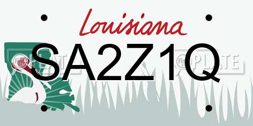 SA2Z1Q Louisiana License Plate