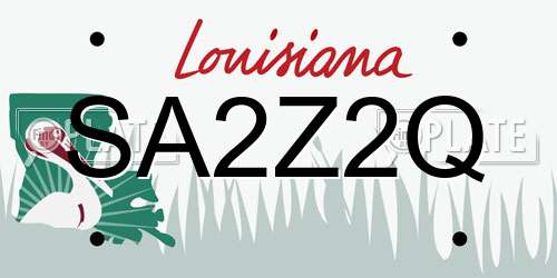 SA2Z2Q Louisiana License Plate