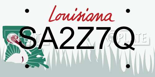 SA2Z7Q Louisiana License Plate