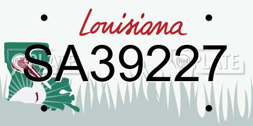 SA39227 Louisiana License Plate