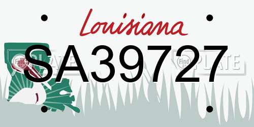 SA39727 Louisiana License Plate