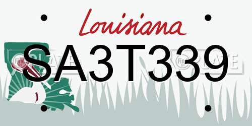 SA3T339 Louisiana License Plate
